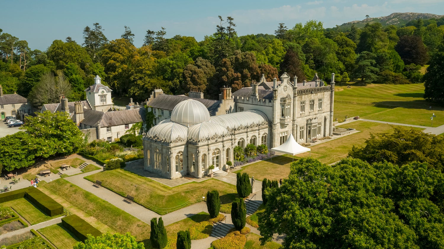 Aerial view of Killruddery House and Gardens in Bray, Co Wicklow