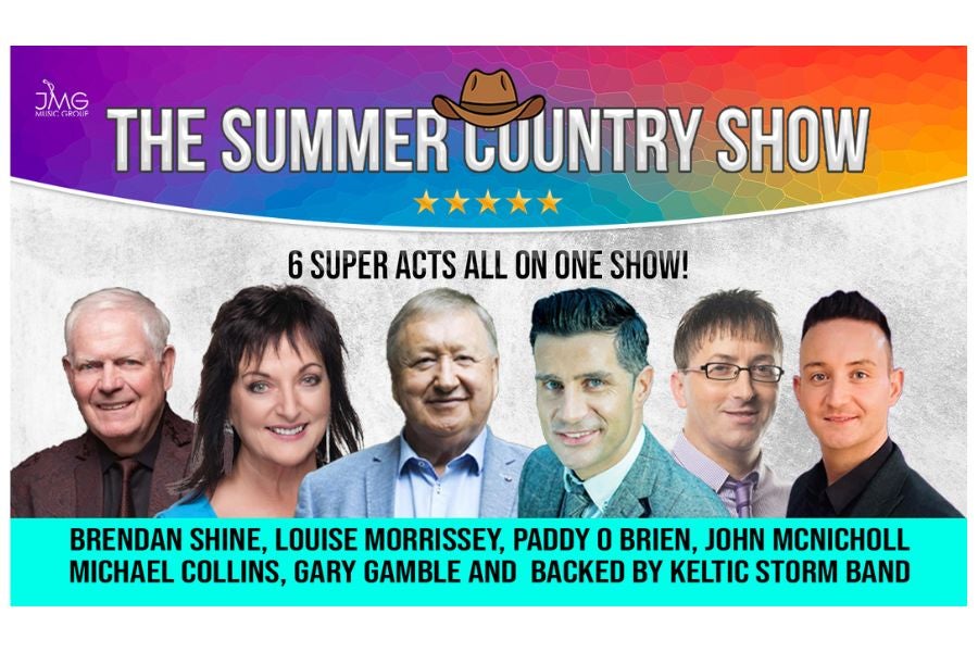 The Summer Country Show at Visual Carlow - poster with headshots in a row of 6 various artists.