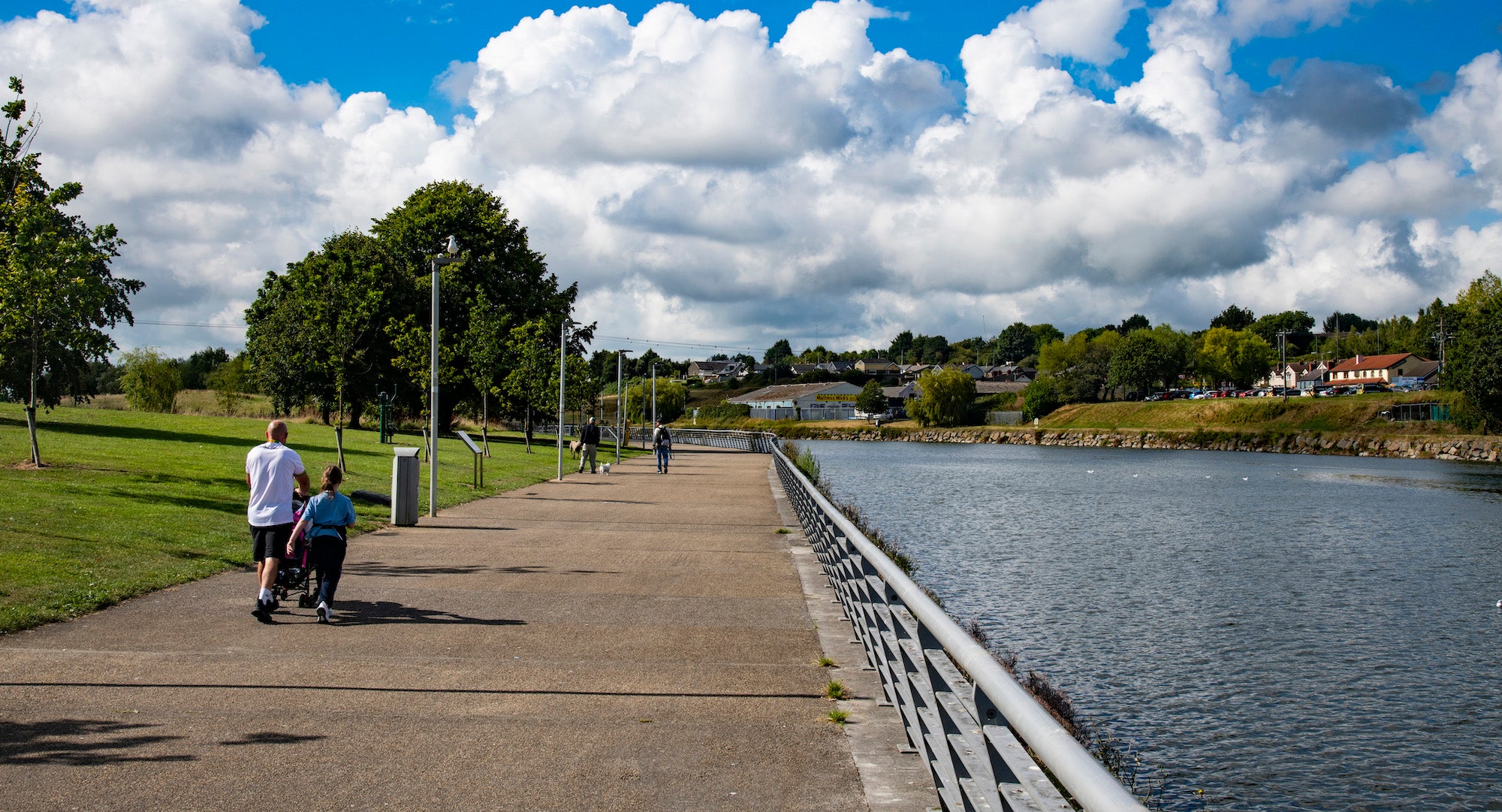 People walking along the Boyne Greenway in Drogheda, Co Louth