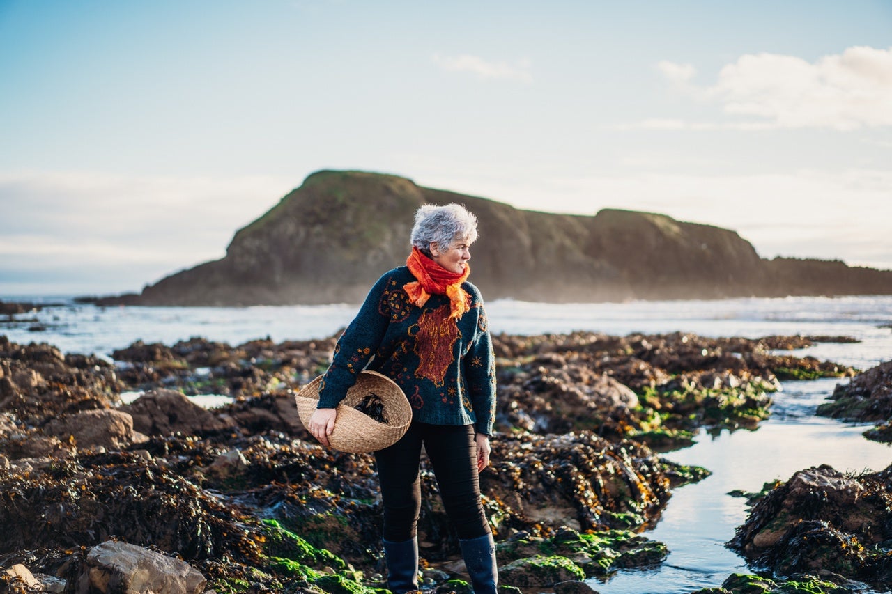 The Sea Gardener Marie Power holding a basket