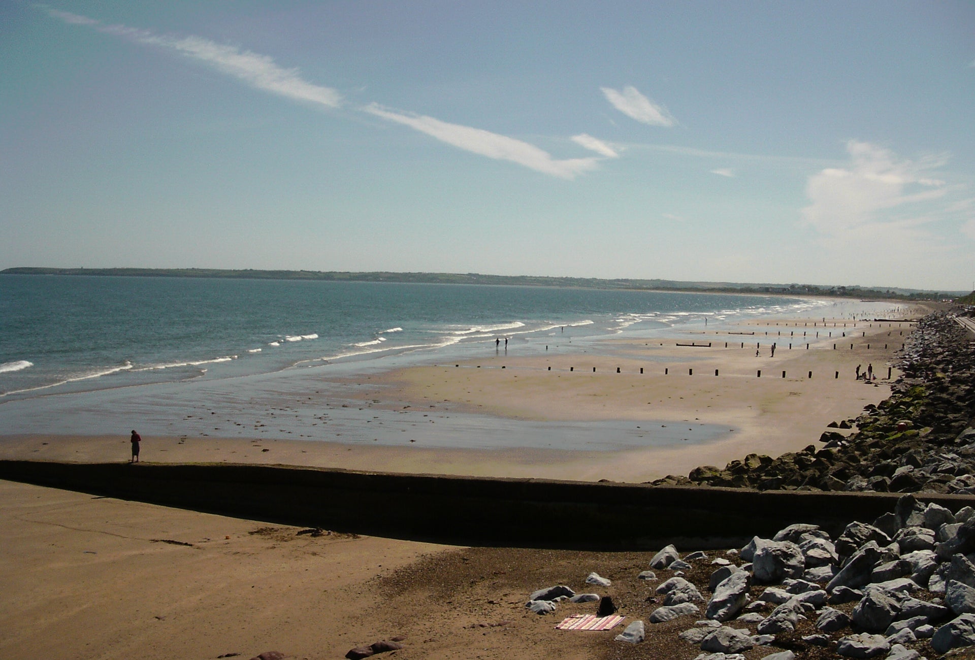 Sea views of Youghal Front Strand Beach at low tide