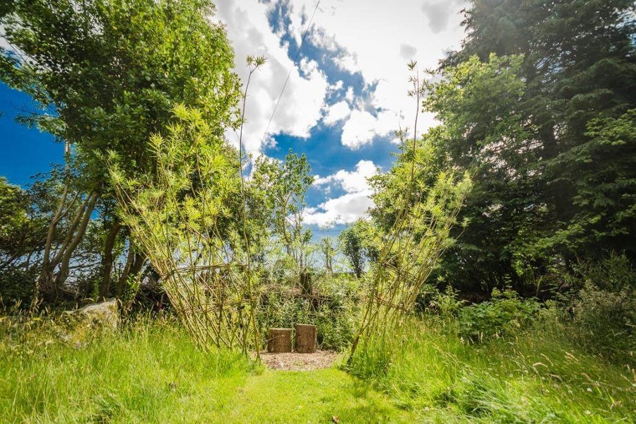 Space in the meadow with seating area