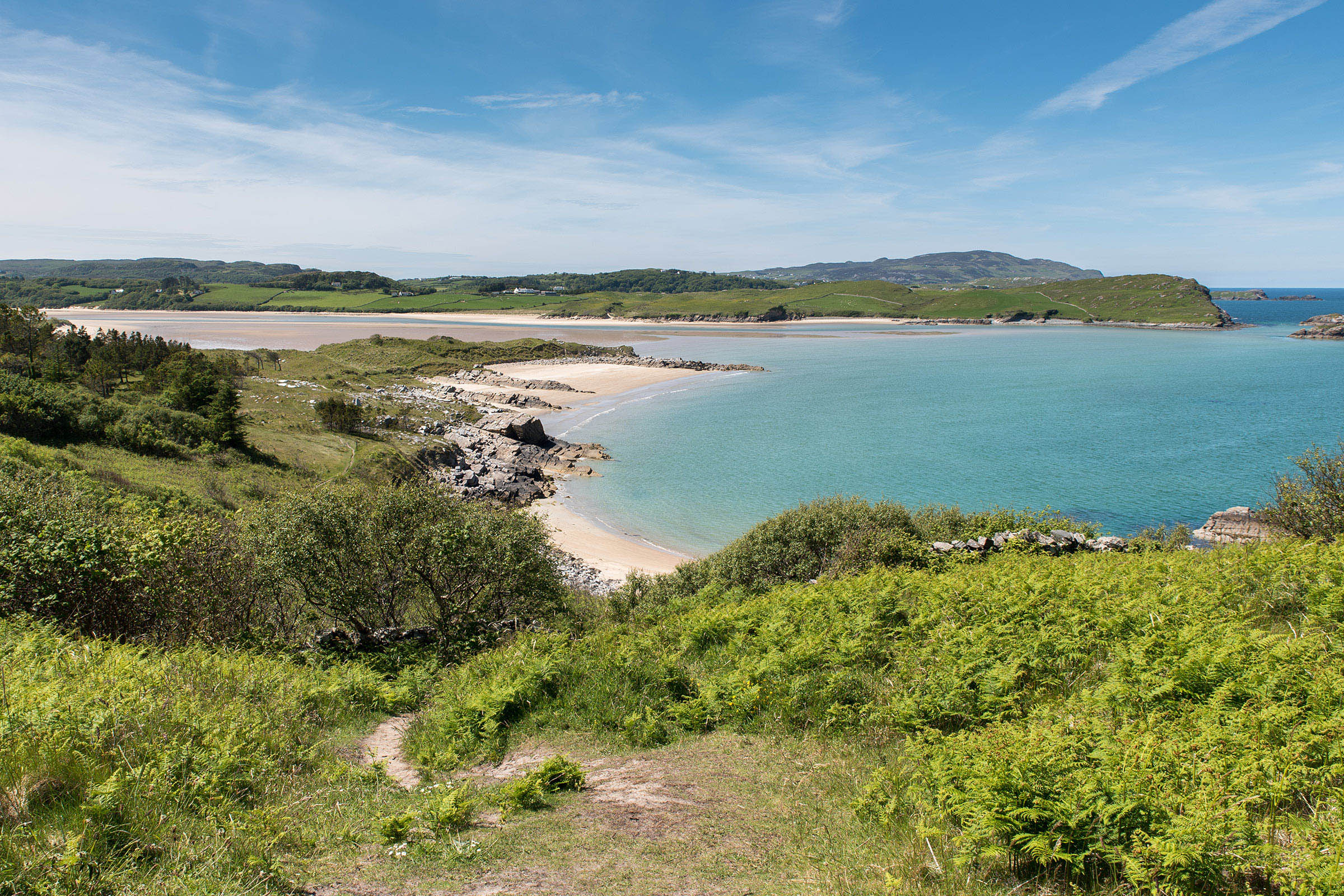 View of the sandy beach in Ards Forest Park, County Donegal