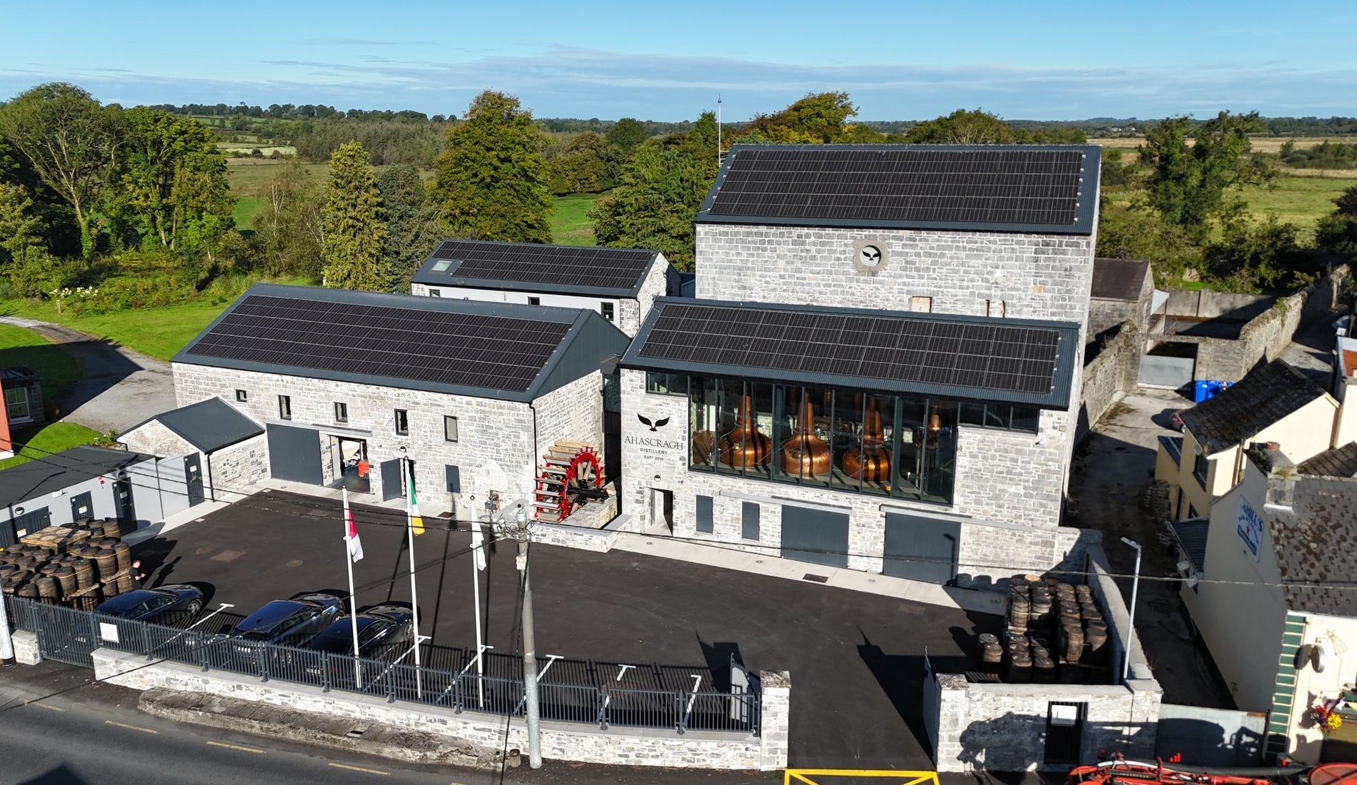 An aerial view of Ahascragh Distillery