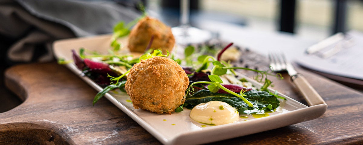 Plate of food at The Whale's Tail