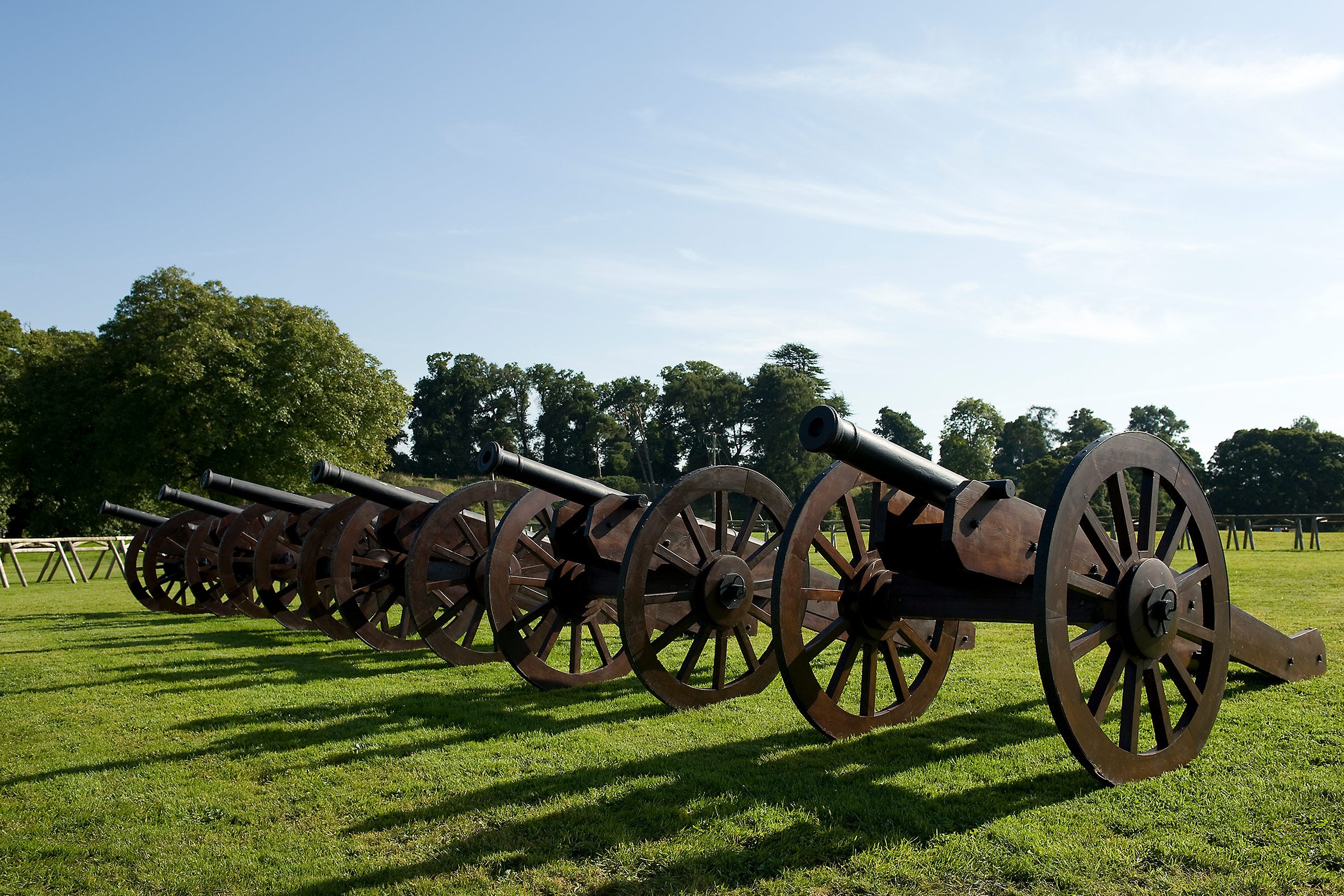 A row of cannons at the Battle of The Boyne Visitor Centre