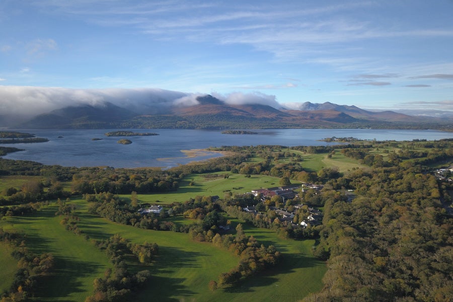 aerial image of resort