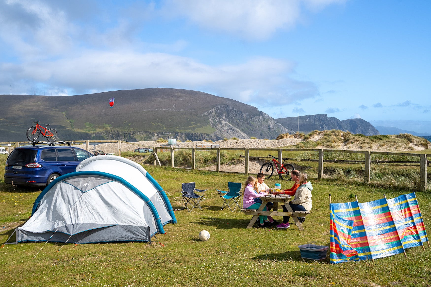 A family camping on Achill Island, Co Mayo