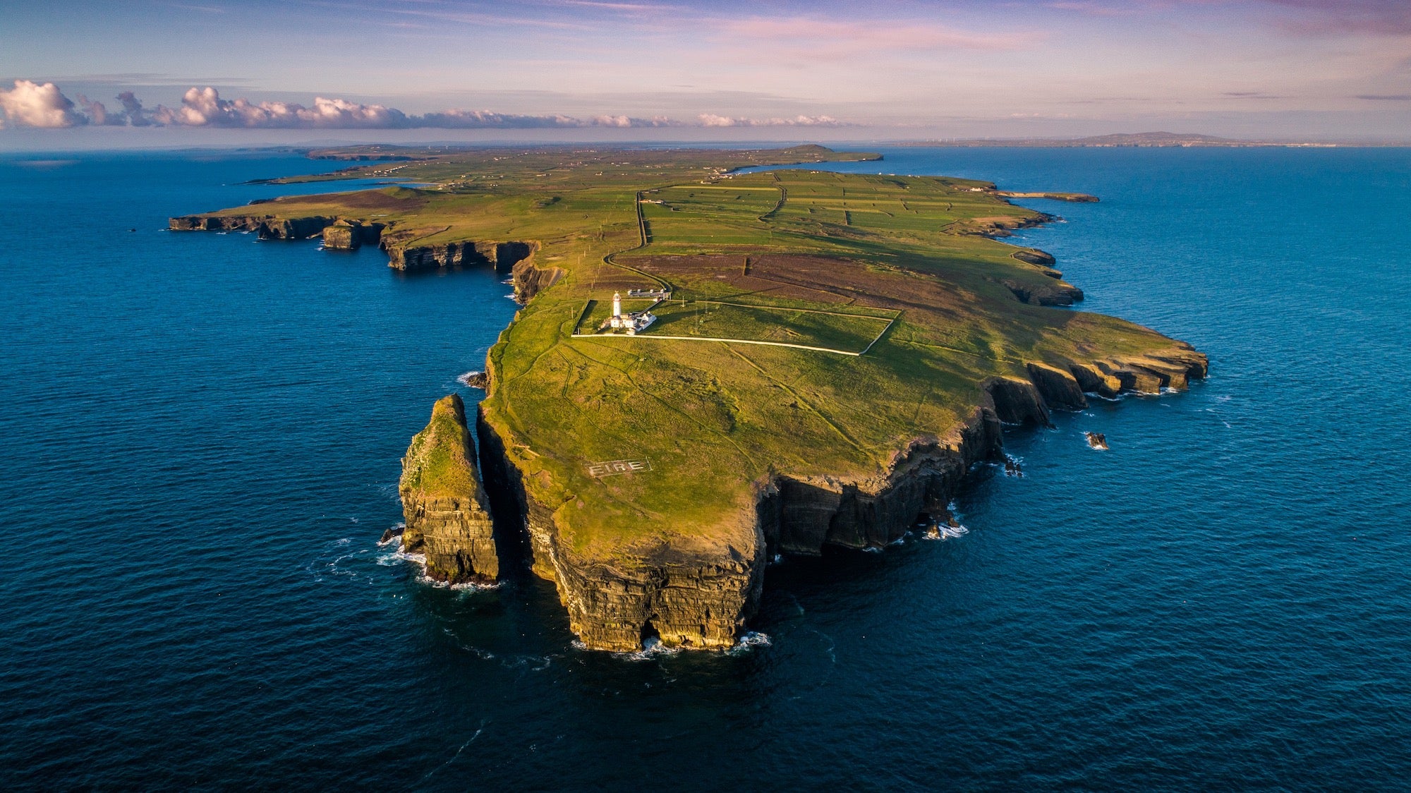 Aerial view of Loop Head Peninsula in Co Clare