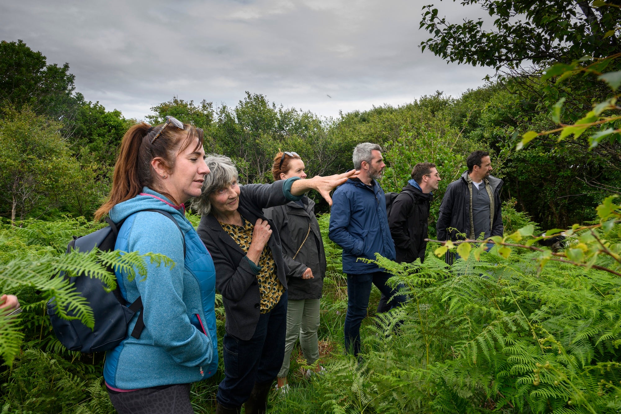 People on a tour at Macalla Farm on Clare Island, Co Mayo