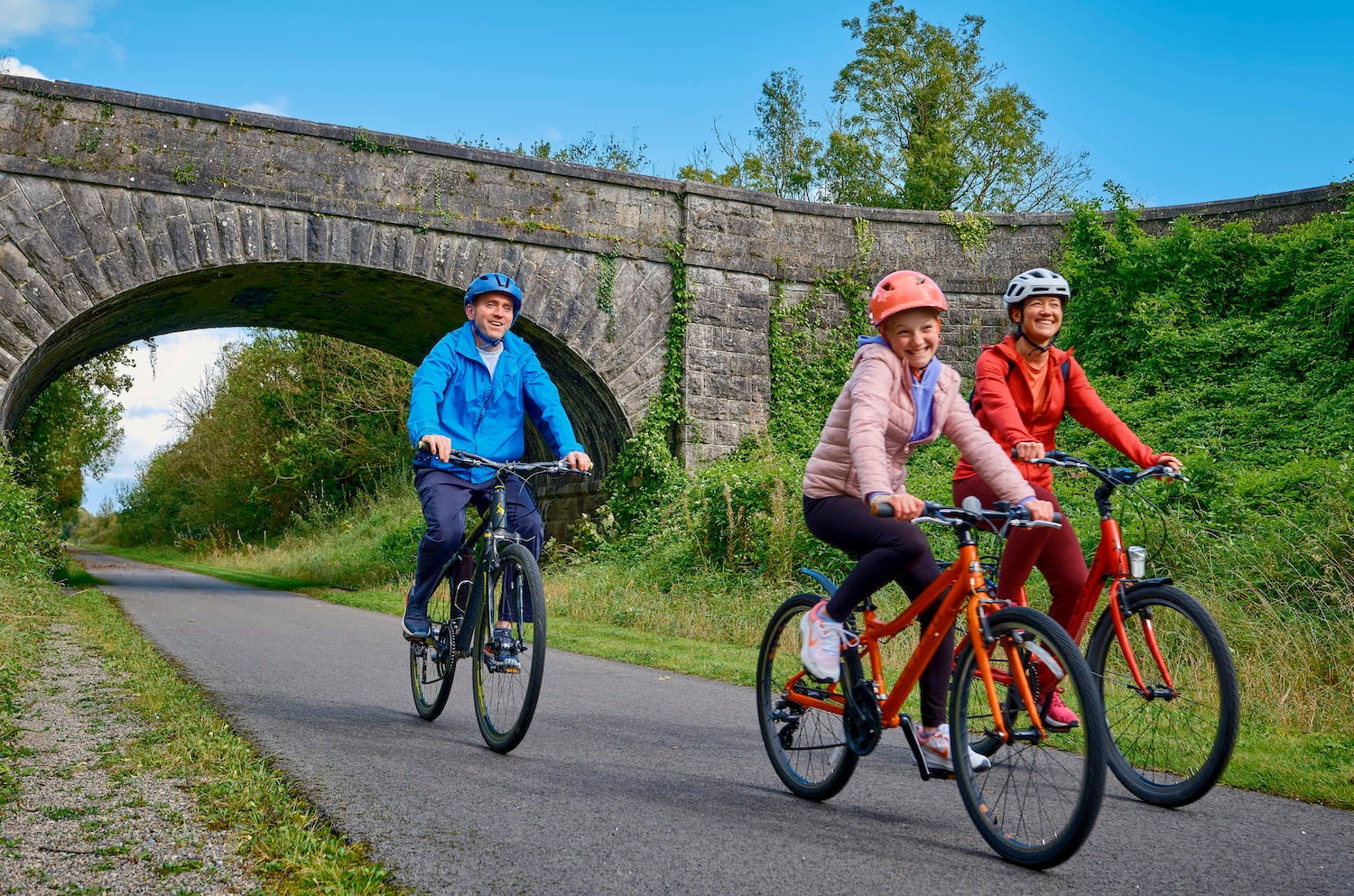 People cycling the Old Rail Trail Greenway in Co Westmeath