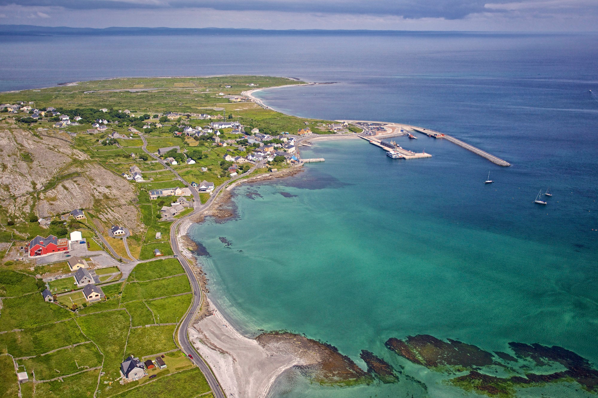 Aerial view of Inis Mór in County Galway