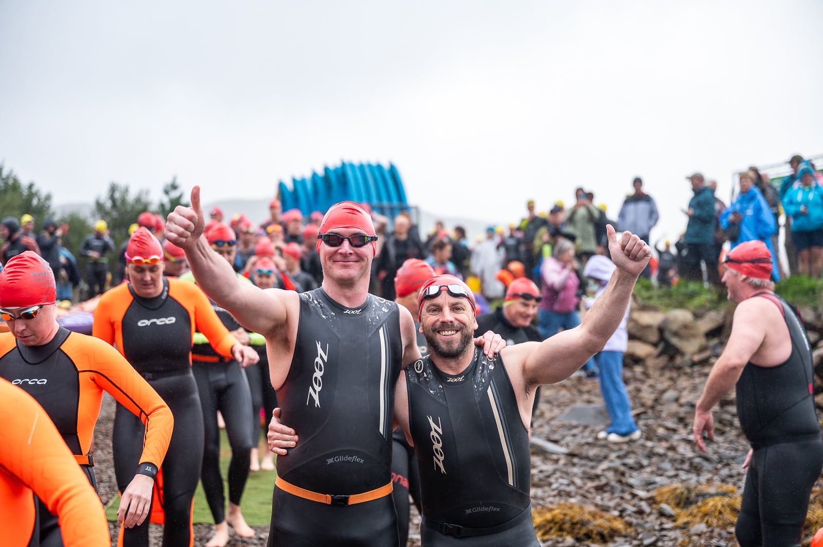 Two swimmers before the race