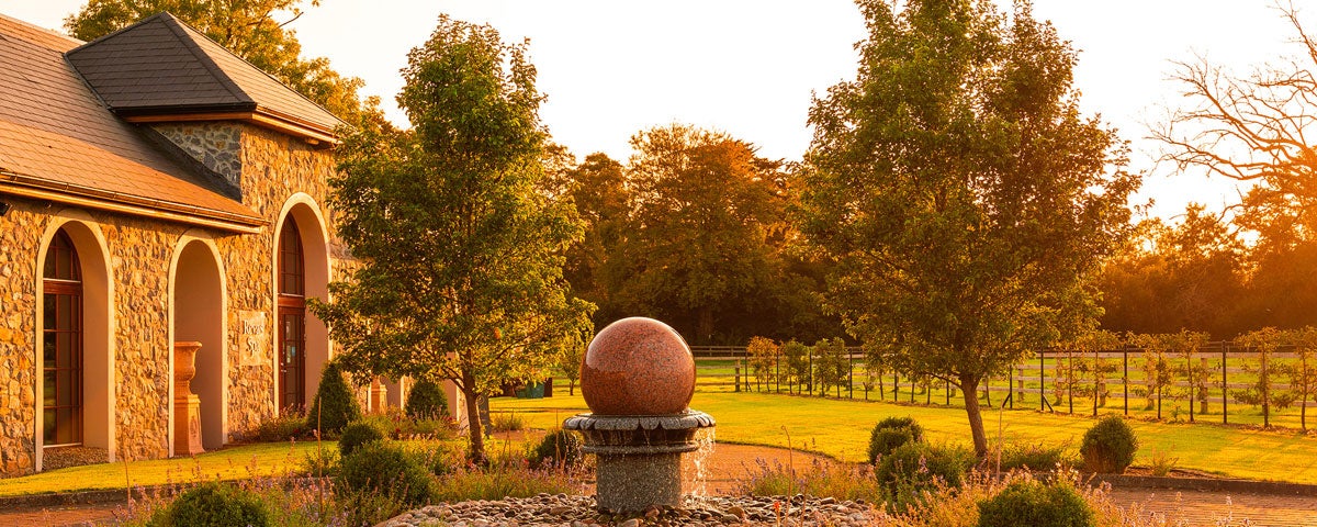 An exterior view of the Revas Spa at sunset