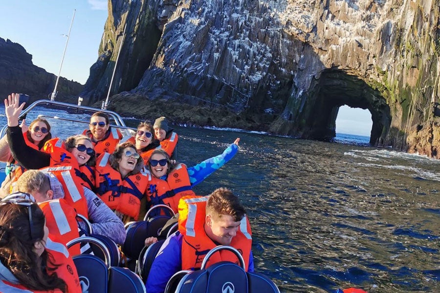 People enjoying a tour of Bull Rock aboard the Dursey Explorer with Dursey Boat Trips