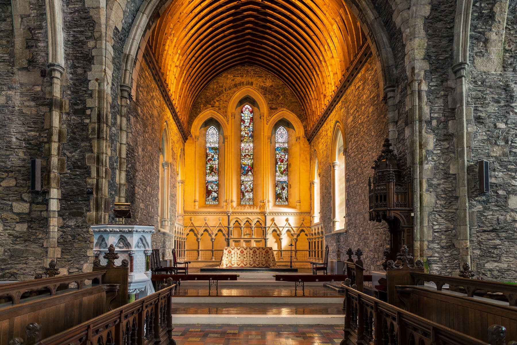 The interior of St Brigid's Cathedral.