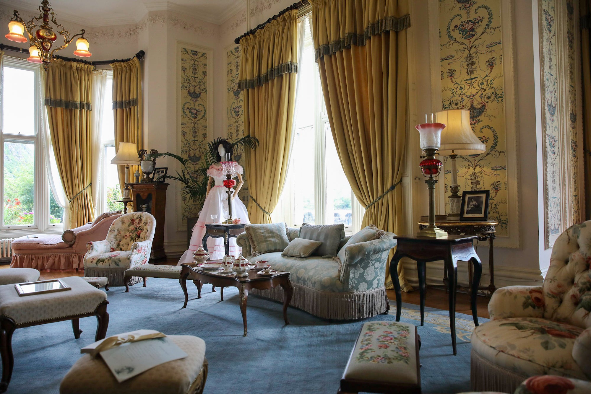 The drawing room at Kylemore Abbey in County Galway.
