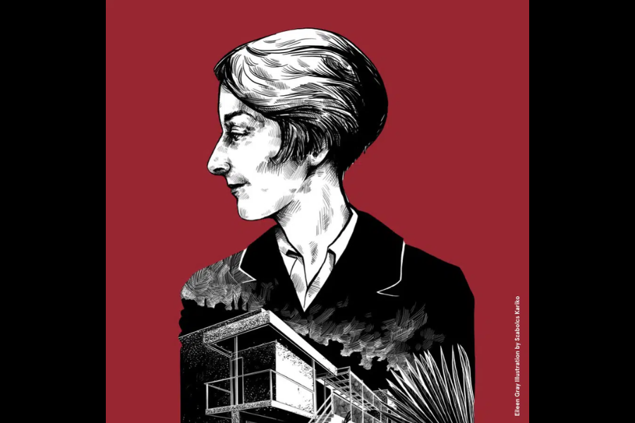 A stylised black‑and‑white illustration of a figure in formal clothing against a deep red background. The lower portion features architectural elements and bold lines, creating a dramatic poster for the Rebels and Revolutionaries Tour.