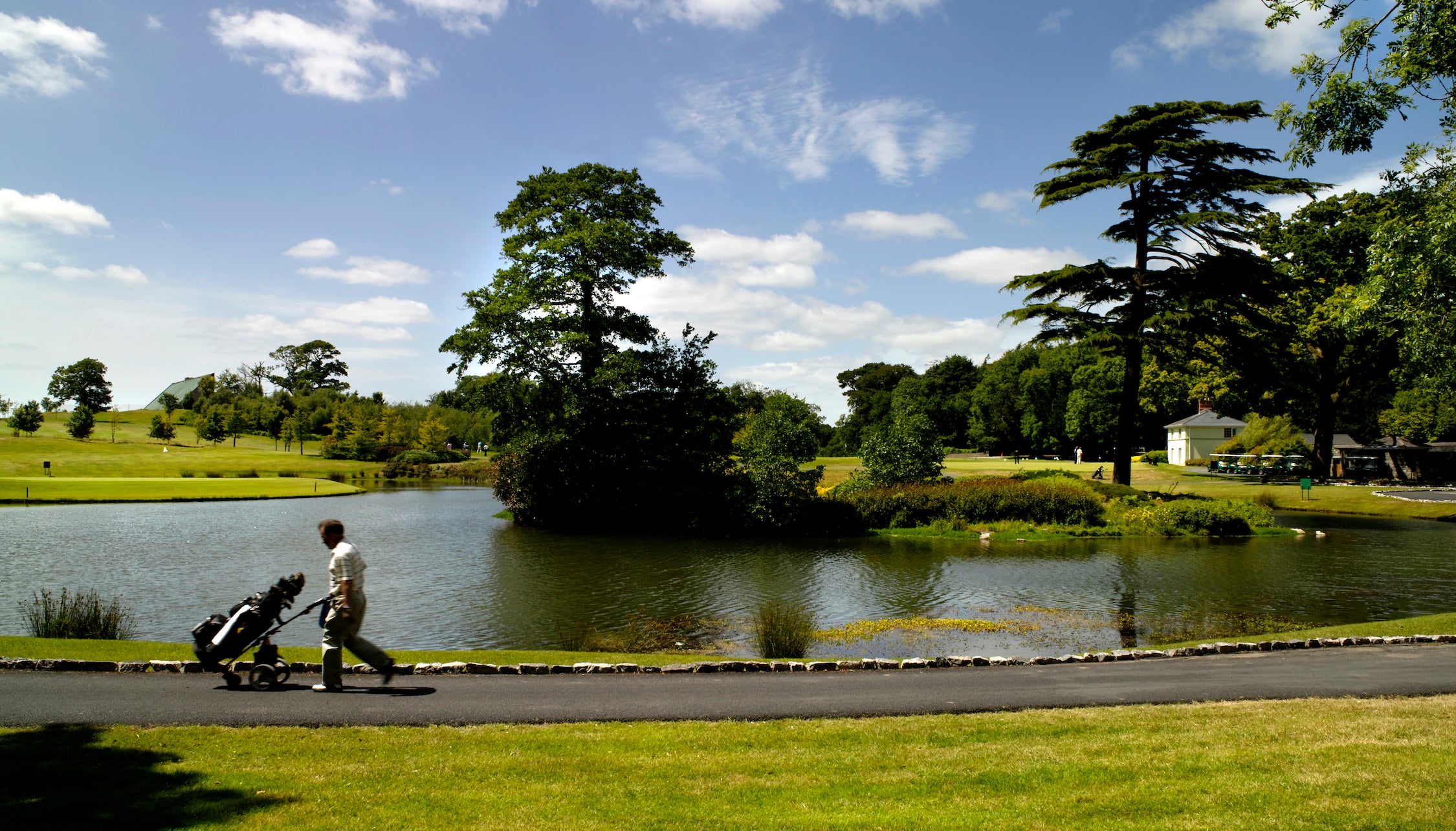 A golfer at Fota Island Golf Club in County Cork