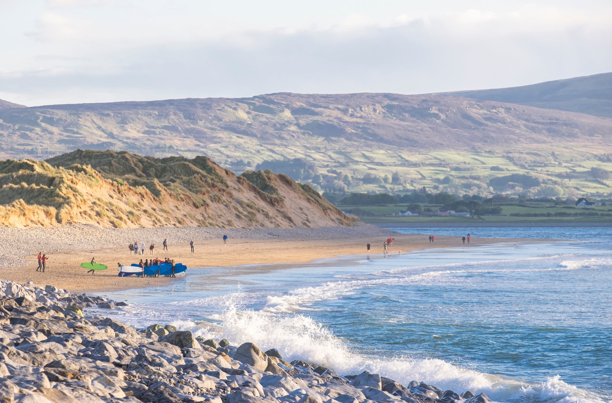Surf lessons on Strandhill Beach in Co Sligo