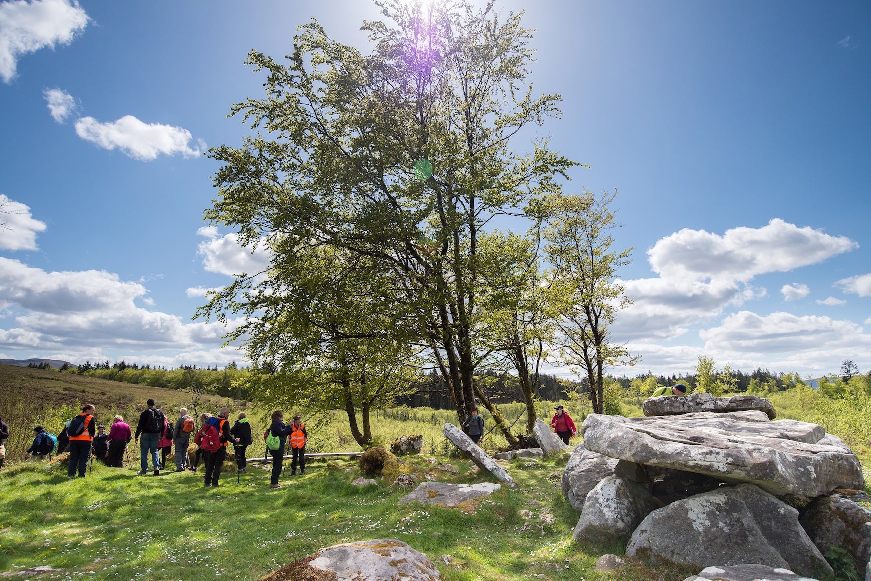 People on a walking tour in Cavan Burren Park in County Cavan