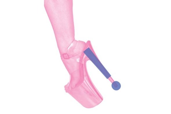 SEX! DEVIANCE! DANGER! by Arlene Caffrey, pink tinted picture of a foot in a very high heel sandal.