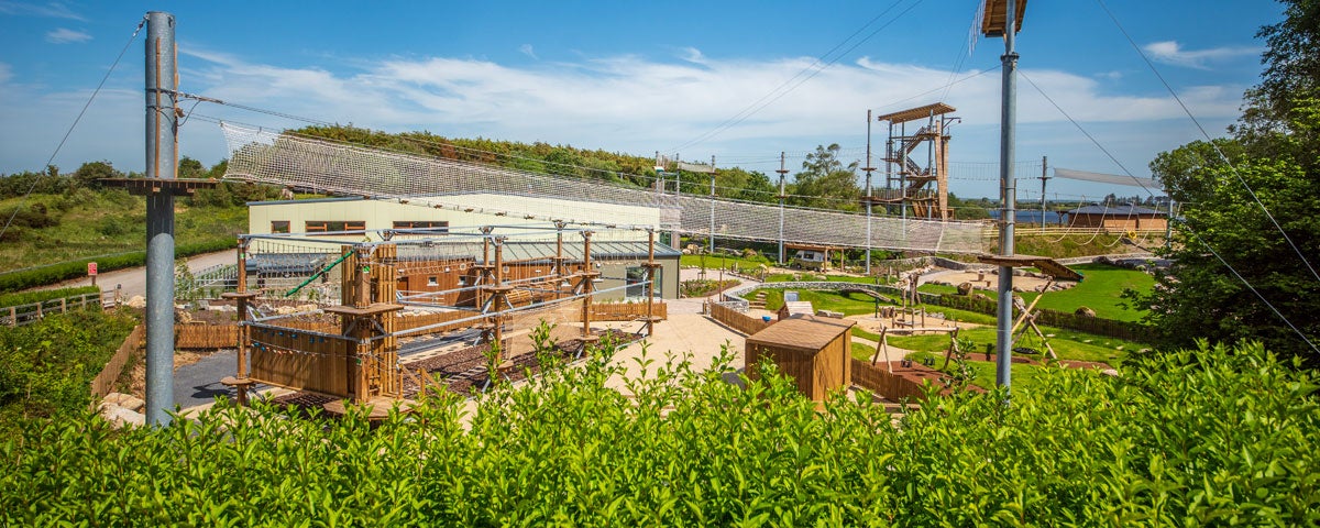 A view of the zip and trek area at Wildlands in County Galway
