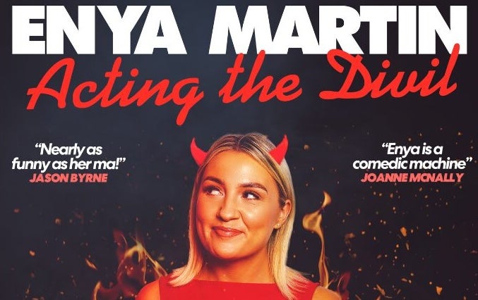 Enya Martin, Acting the Divil, a smirking woman with little red horn either side of her head