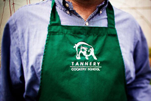 A green apron at Tannery Cookery School