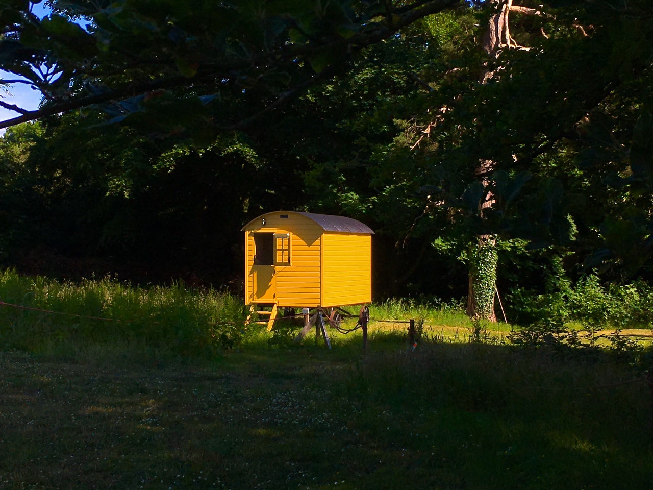 yellow hut