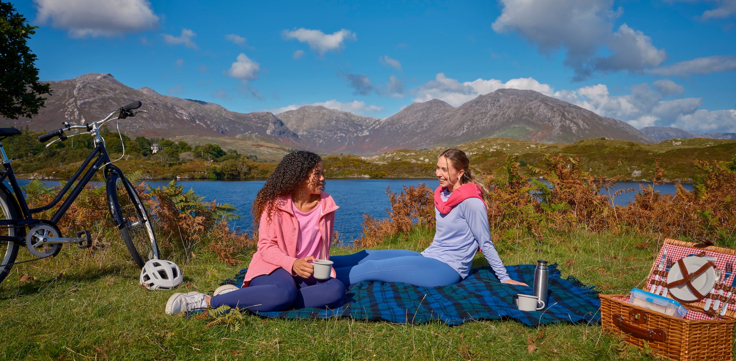 People having a picnic on the Connemara Greenway in Co Galway