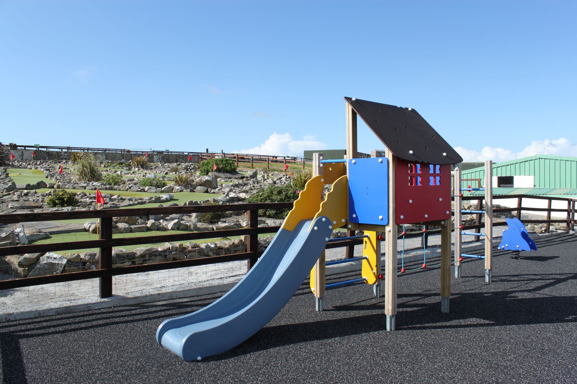 View of outdoor play area at Moher Hill Open Farm