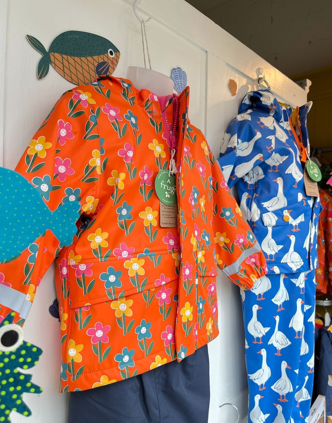 A shop floor display of children's clothing at Ohh! By Gum