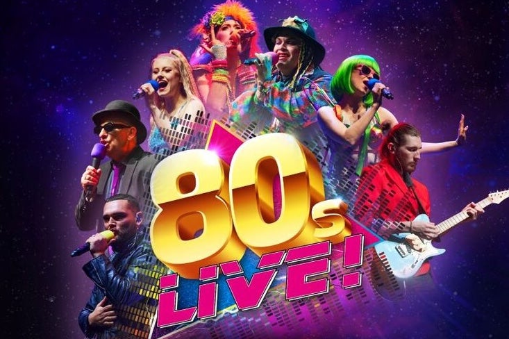 A collage of lots of different singers from the 80s