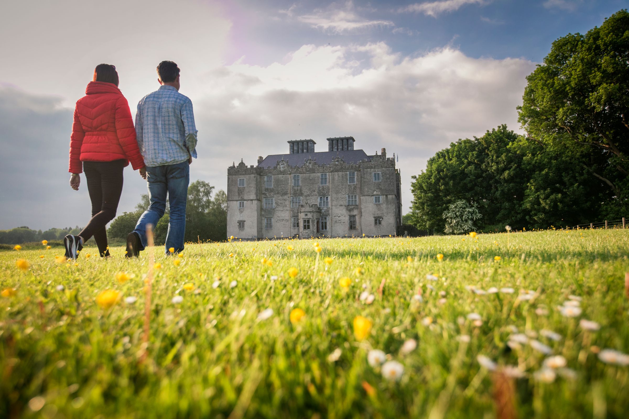 Image of a couple on the castle grounds in Portumna in County Galway