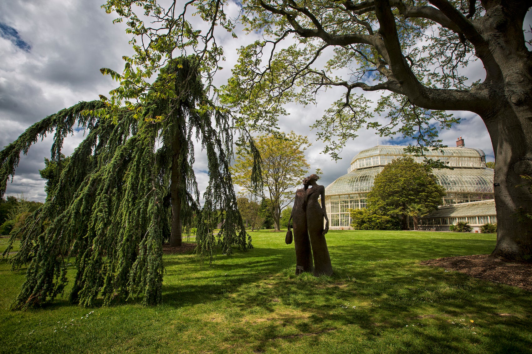 A sculpture under a tree at the National Botanic Gardens in County Dublin. 