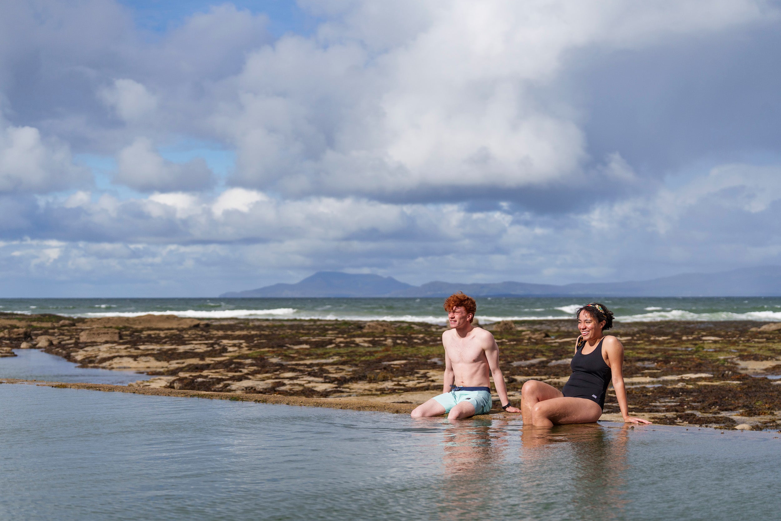 People at the Outdoor Swimming Pool in Bundoran, County Donegal