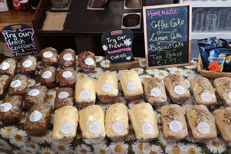 Different types of cakes on display at Stradbally Fayre