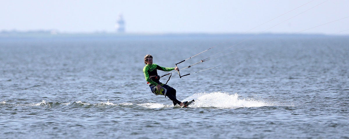 Kitesurfer at Hooked Kitesurfing Duncannon County Wexford