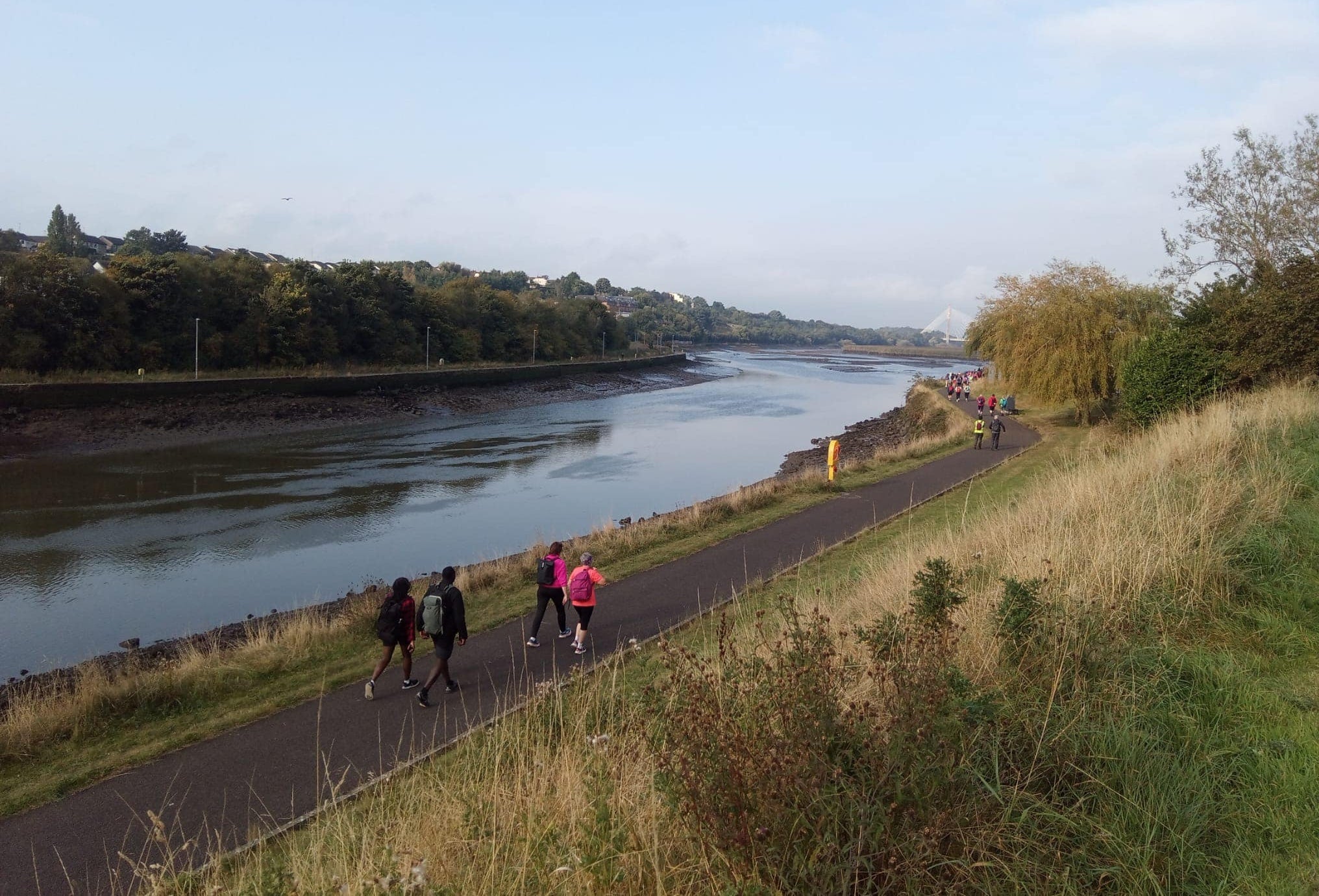 People walking along the Boyne Valley greenway