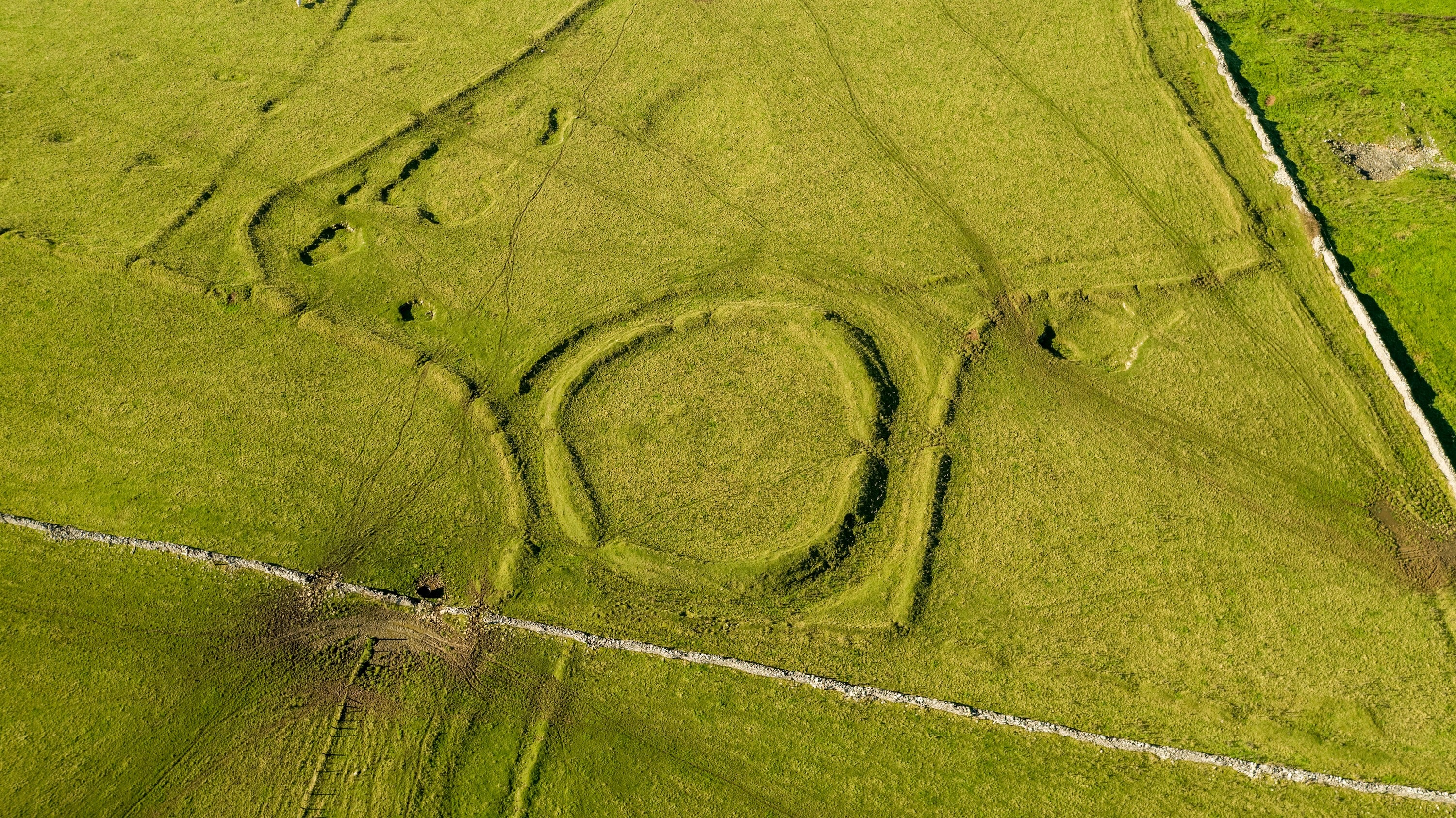 Aerial view of Rathcroghan Mounds.