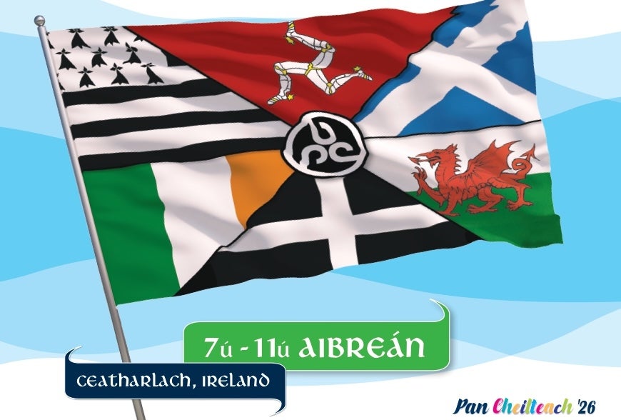 International Pan Celtic Festival 2026, a flag with 6 different sections for each region.