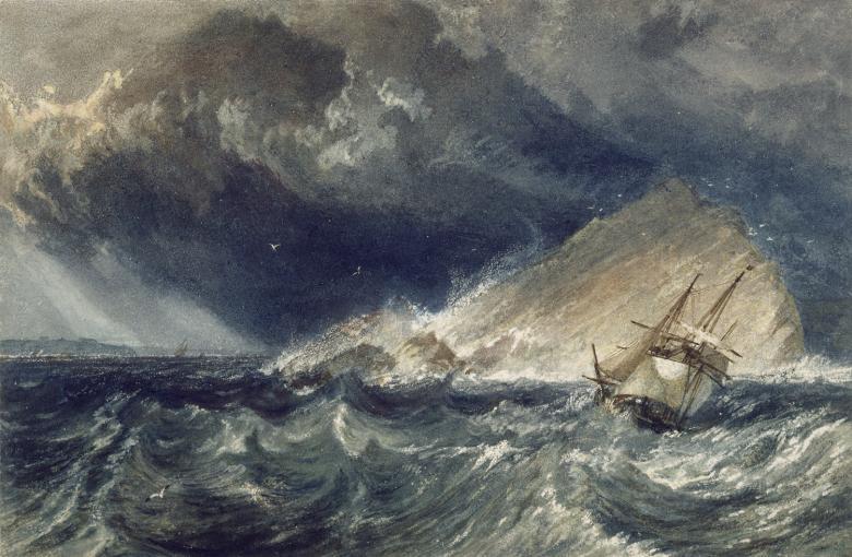 Joseph Mallord William Turner (1775-1851), A Ship against the Mewstone, at the Entrance to Plymouth Sound, c.1814. Photo © National Gallery of Ireland.
