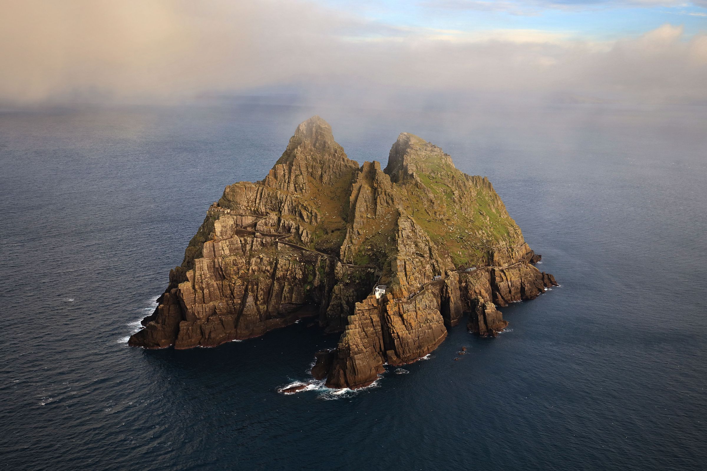 Mist settling on Skellig Michael in County Kerry