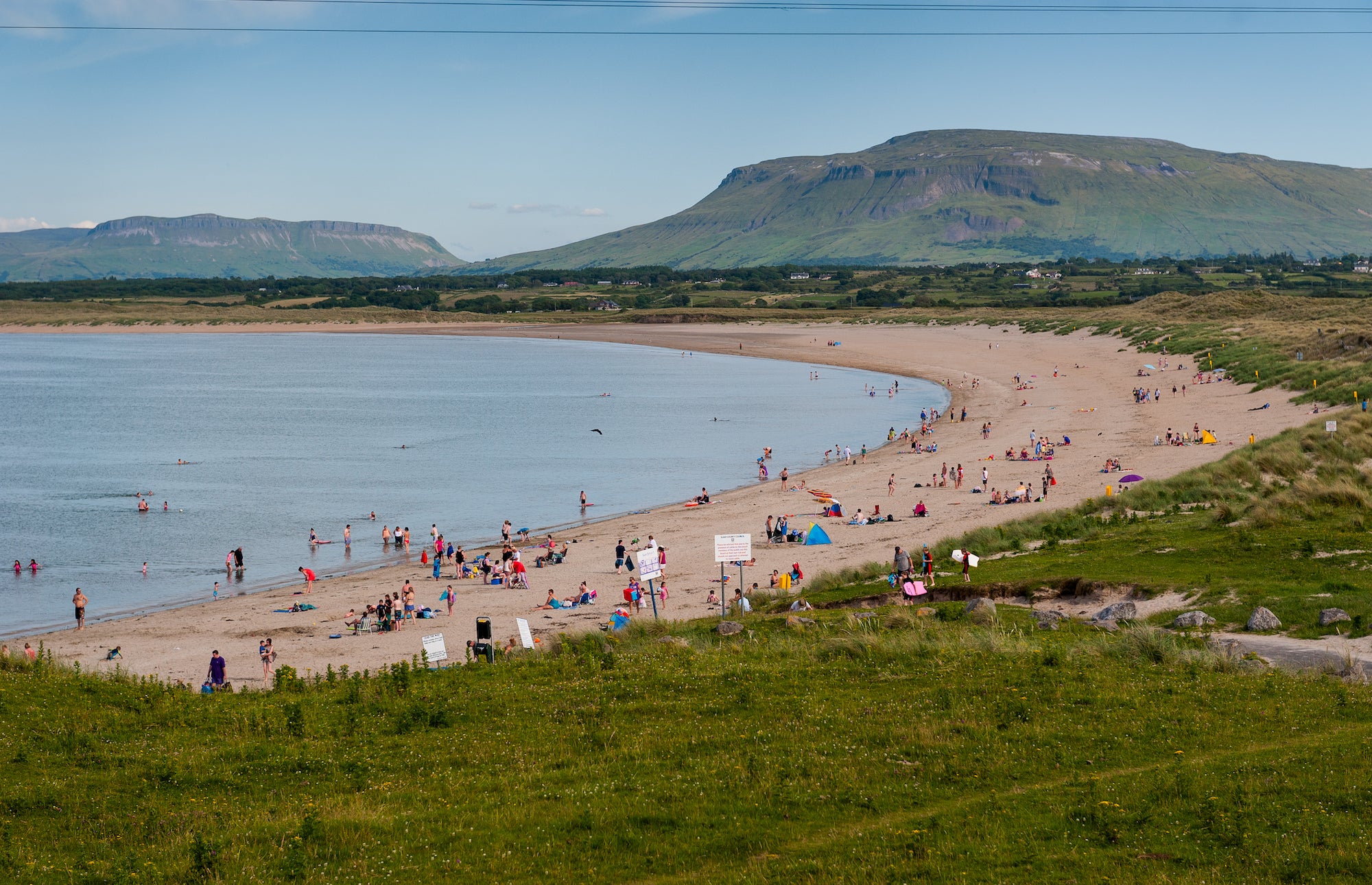 People on the beach at Mullaghmore Head in Sligo