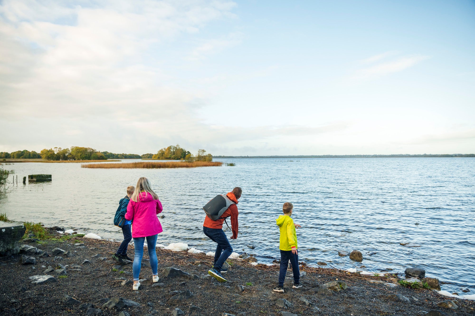 A family at Lough Ennell in Co Westmeath