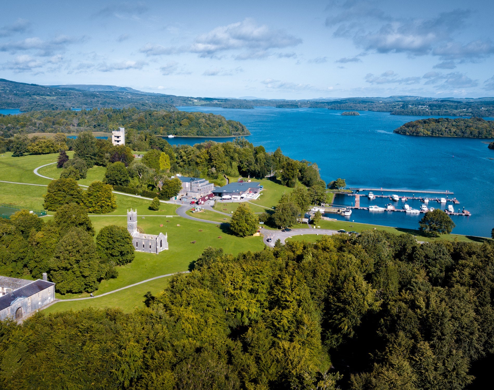 Aerial view of Lough Key Forest and Activity Park