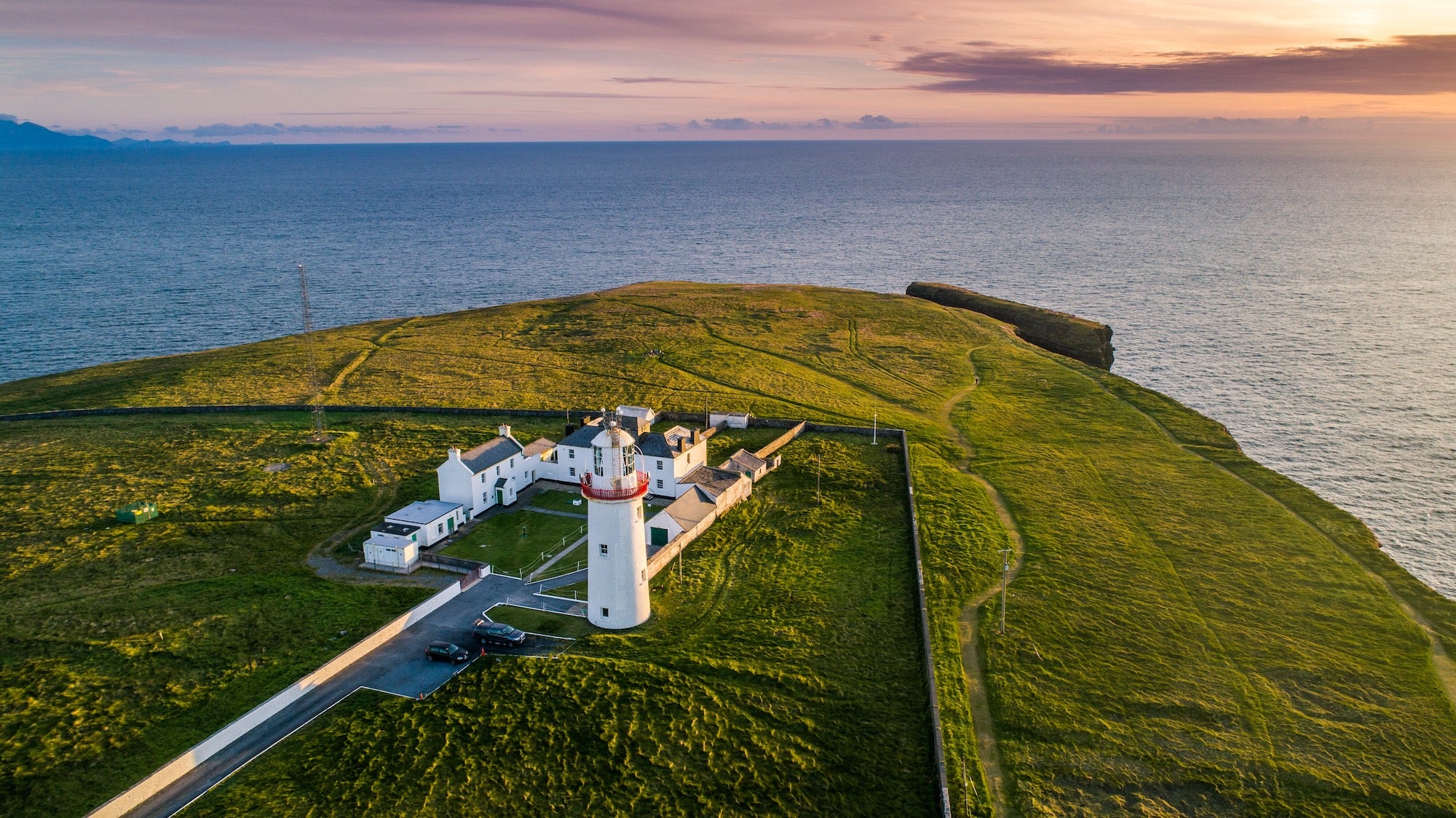 Aerial view of Loop Head Lighthouse in Co Clare