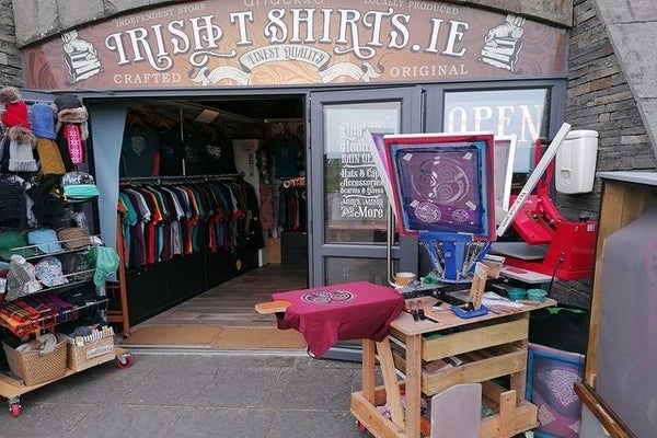 Exterior view of the Irish Tshirts Shop in County Clare