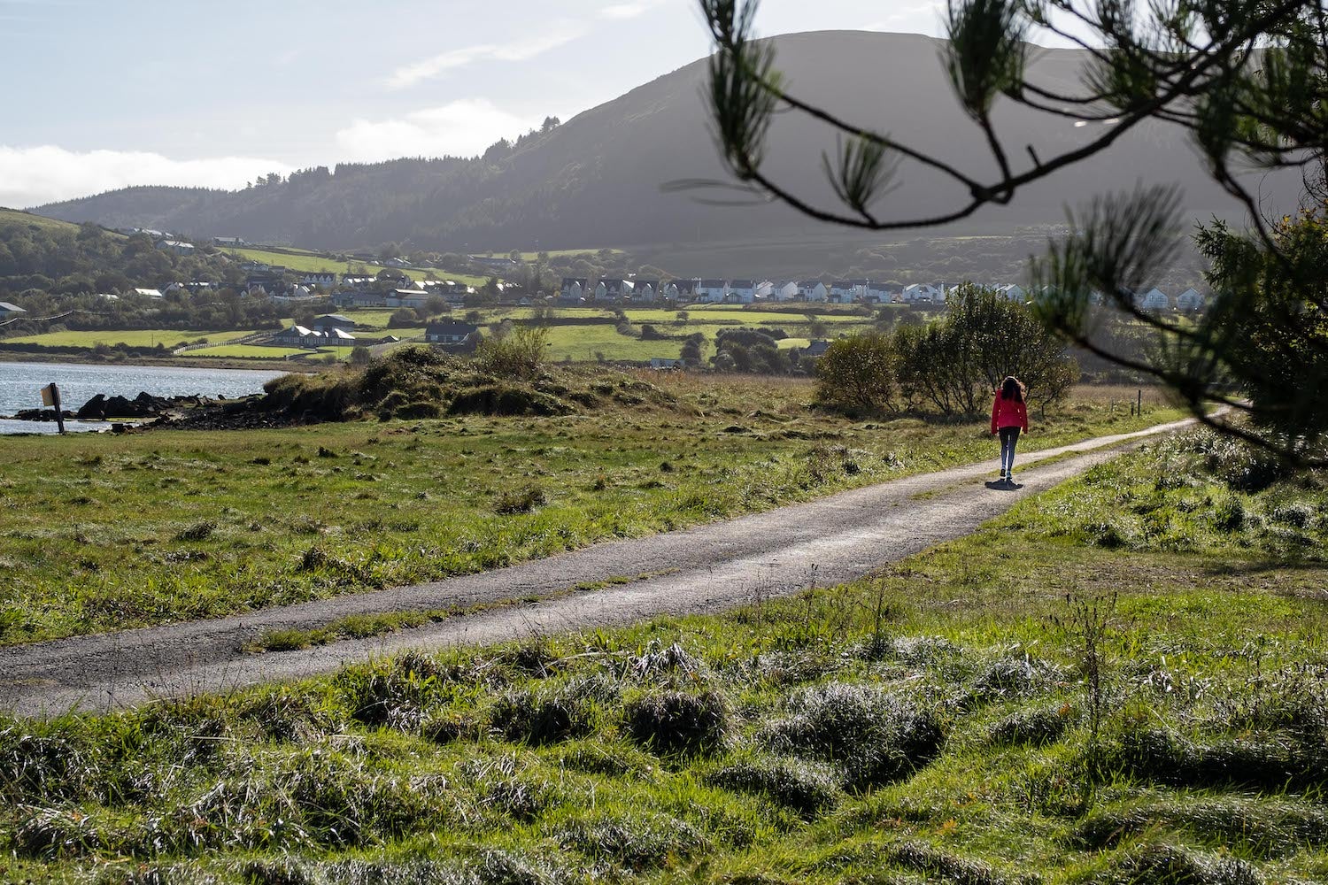 A person walking the Killaspugbrone Loop in County Sligo.